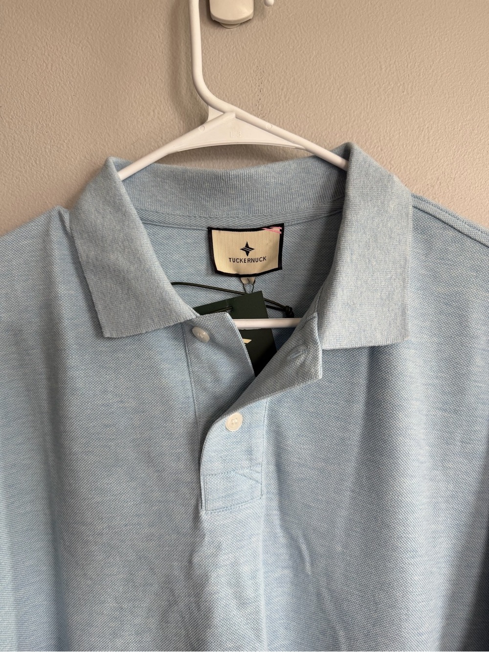 NWT Tuckernuck Polo Short Sleeve Dress Light Blue L Cotton - Picture 3 of 5